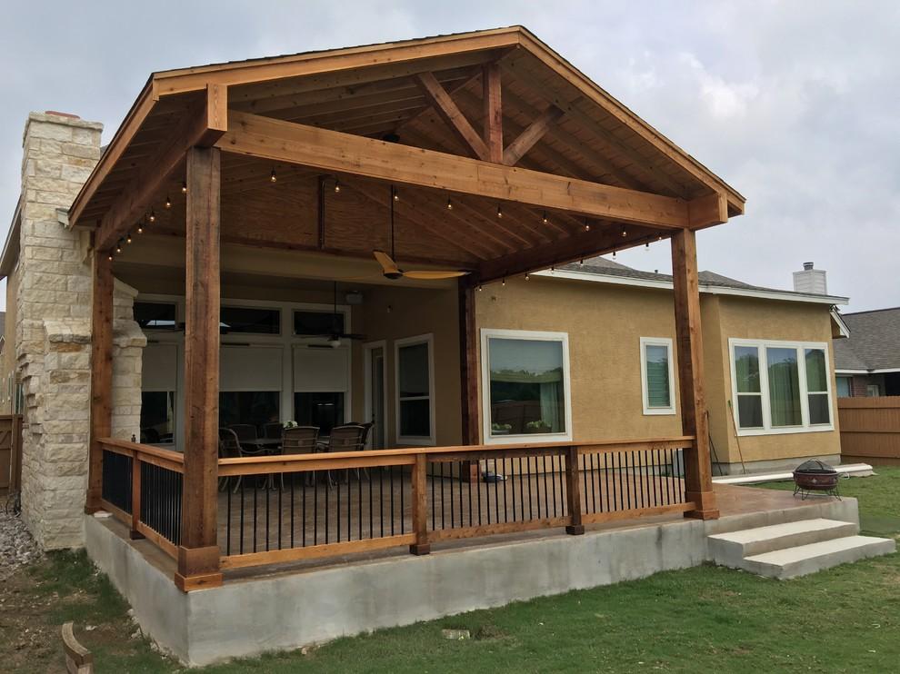 Gable-roof wood cover with tongue-and-groove ceiling, Star Ranch, Hutto