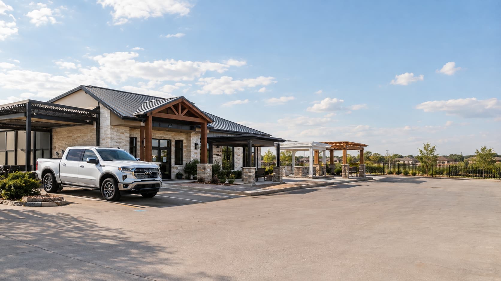 A1 Round Rock Patio Covers shop and truck at 1104 S Mays St in Round Rock