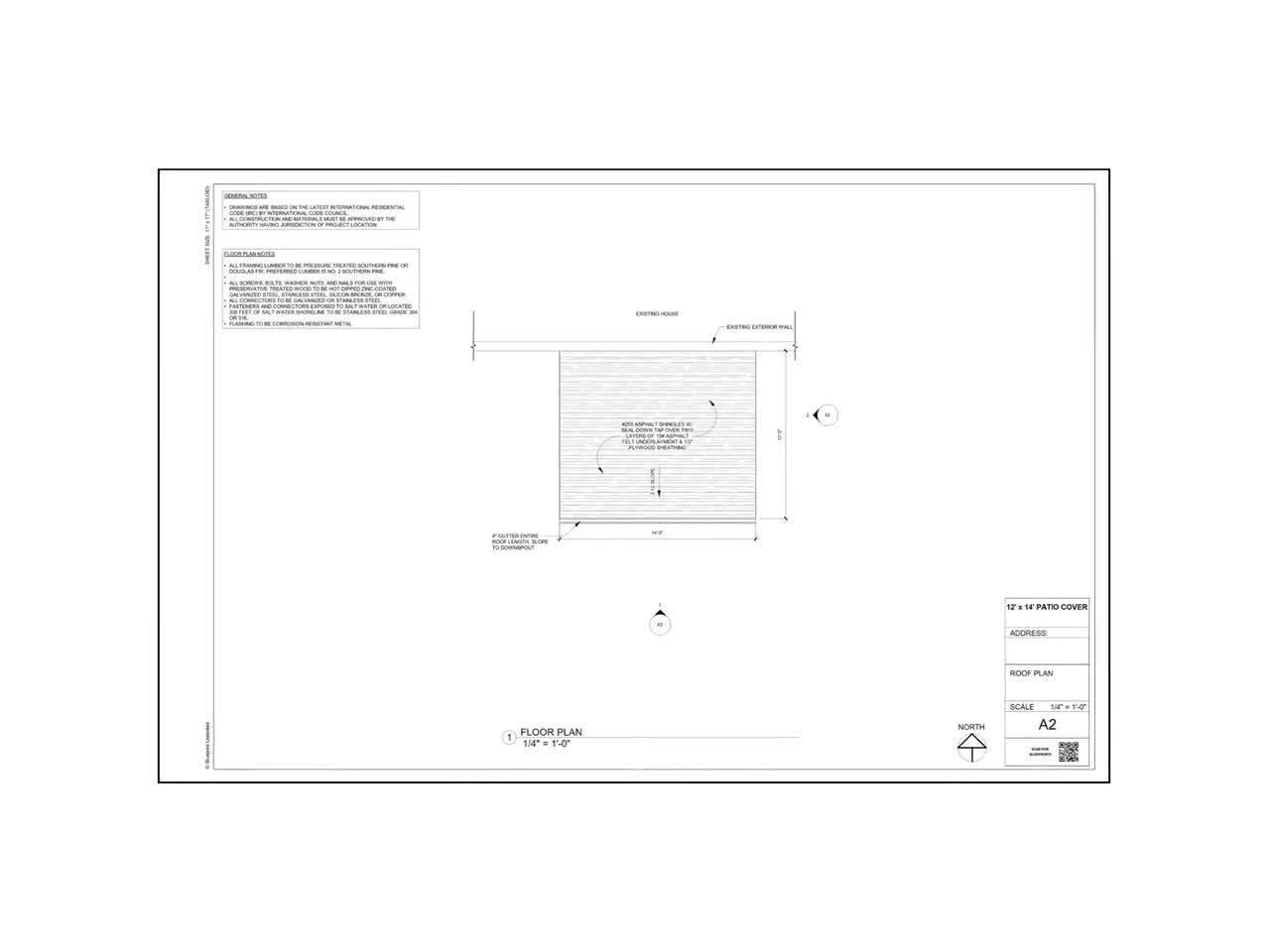 Patio cover drawings prepared for a Hutto HOA architectural committee